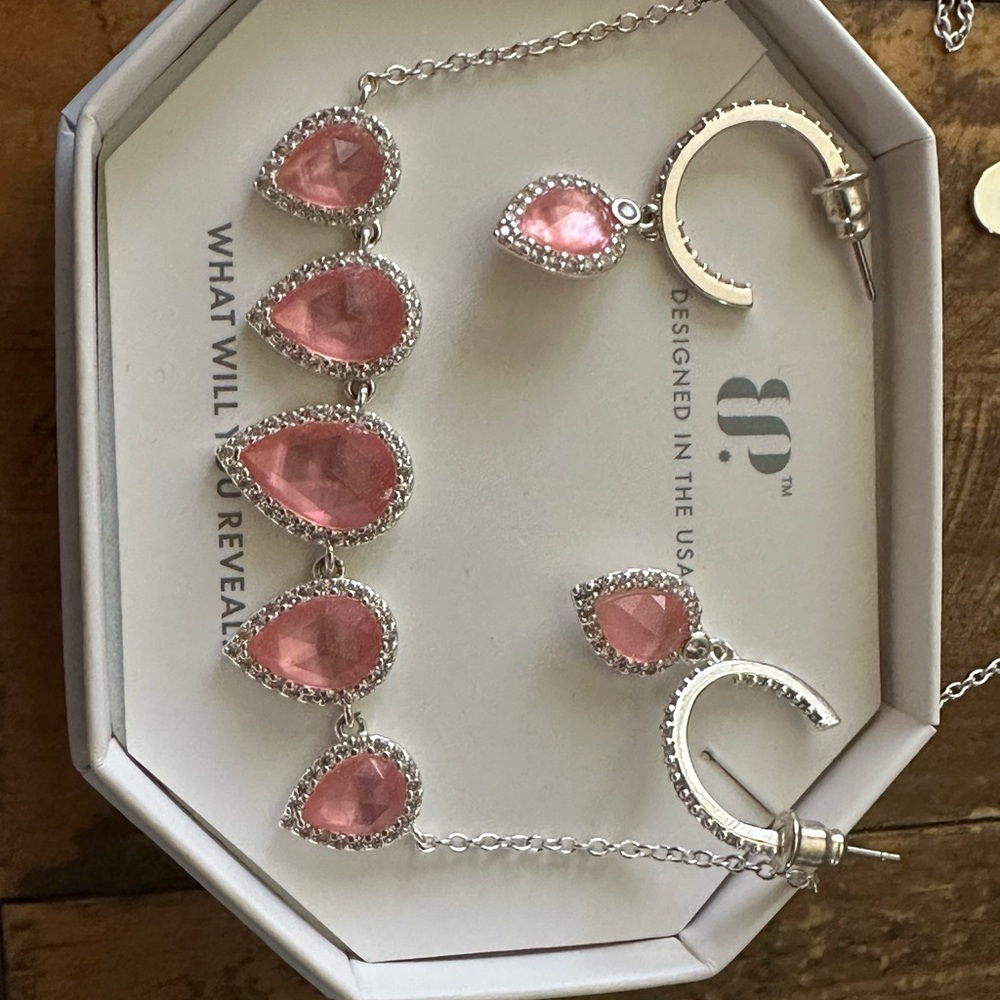 BP Simply Sets - Elegant Pink and Silver set with  genuine Mother of Pearl